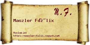 Maszler Félix névjegykártya